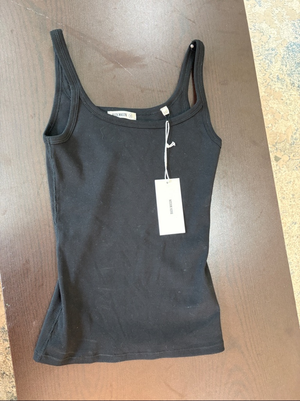 NWT Buck Mason Black Surplus Rib Scoop Neck Tank Retail $48